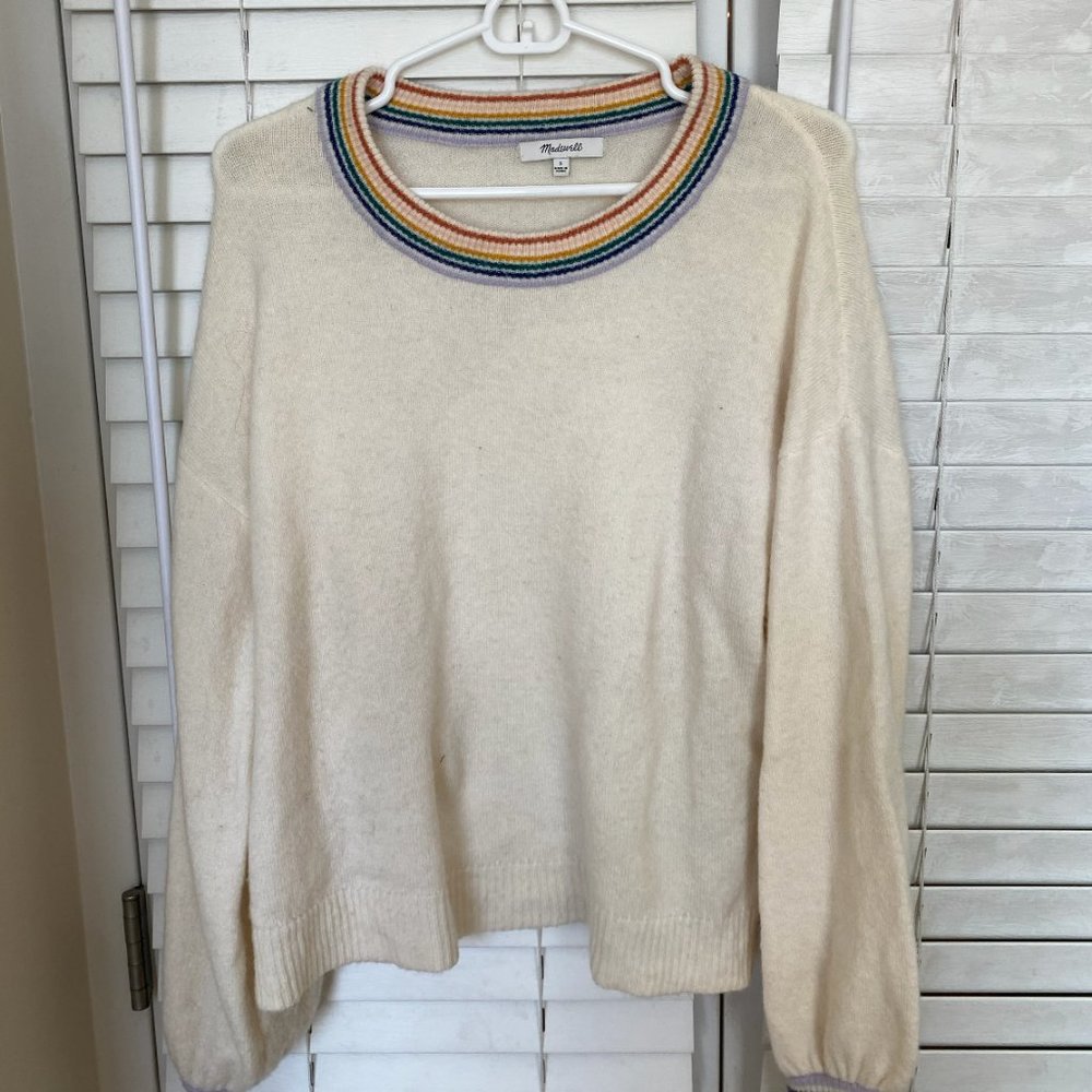 Madewell Sweater with rainbow trim